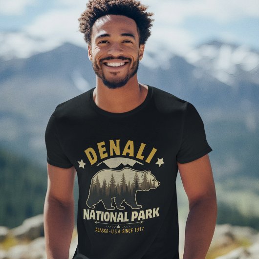 Denali National Park Alaska Forest Landscape T-Shirt
