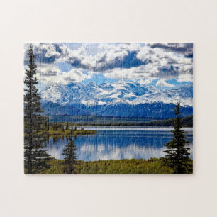 Denali National Park Alaska Himmel Wolken Berge Puzzle