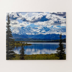 Denali National Park Alaska Himmel Wolken Berge Puzzle