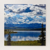 Denali National Park Alaska Sky Clouds Mountains Puzzle (Vertikal)