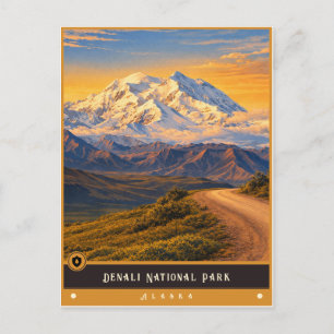 Denali National Park   Alaska Vintage Postkarte