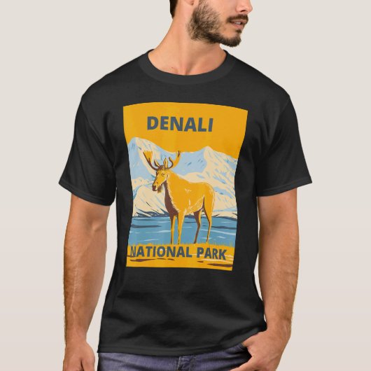 Denali National Park and Preserve Alaska Elk Souve T-Shirt (Vorderseite)