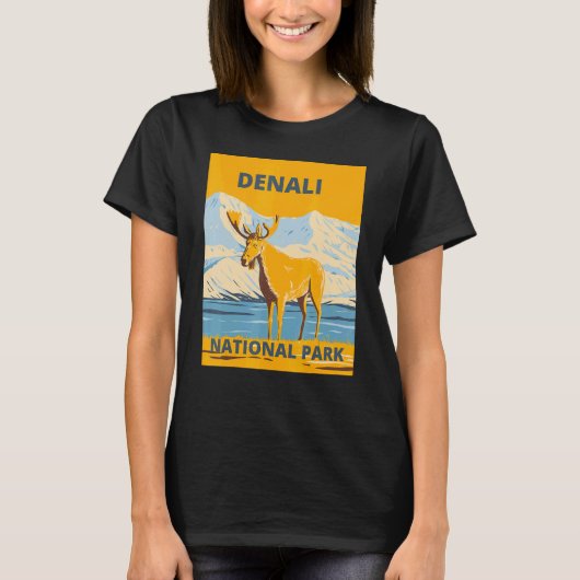 Denali National Park and Preserve Alaska Elk Souve T-Shirt (Vorderseite)