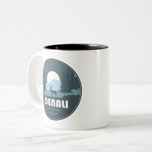 Denali National Park Deer Zweifarbige Tasse (Vorderseite Links)