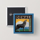 Denali National Park | Howling Wolf Button (Vorne & Hinten)