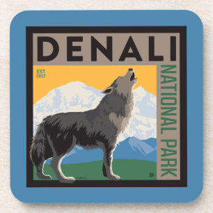 Denali National Park   Howling Wolf Getränkeuntersetzer