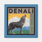 Denali National Park | Howling Wolf Magnet (Vorne)