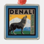 Denali National Park | Howling Wolf Ornament Aus Metall (Vorne)