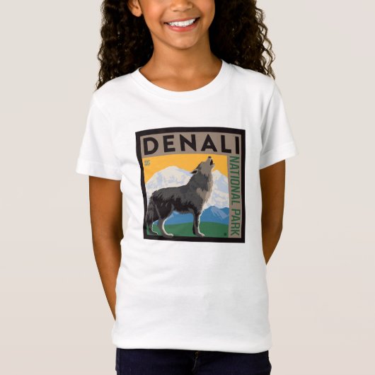 Denali National Park | Howling Wolf T-Shirt (Vorderseite)