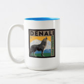 Denali National Park | Howling Wolf Zweifarbige Tasse (Links)