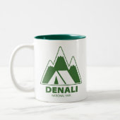 Denali National Park Mountains Camping Zweifarbige Tasse (Links)