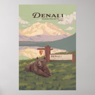Denali National Park Reiseplakat Poster