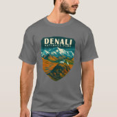 Denali National Park Retro Mountain Wilderness Sti T-Shirt (Vorderseite)
