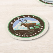 Denali National Park Runder Pappuntersetzer (Angewinkelt)