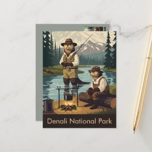 Denali National Park WPA Reise-Postkarte Postkarte