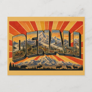 Denali-Nationalpark Alaska Berg Gletscher Kunst Postkarte