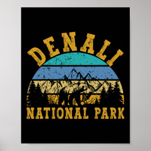 Denali Nationalpark Alaska Berg Natur Bär H Poster