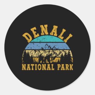 Denali-Nationalpark Alaska Berg Natur Bär H Runder Aufkleber