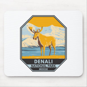 Denali-Nationalpark Alaska Elch Vintage Mousepad