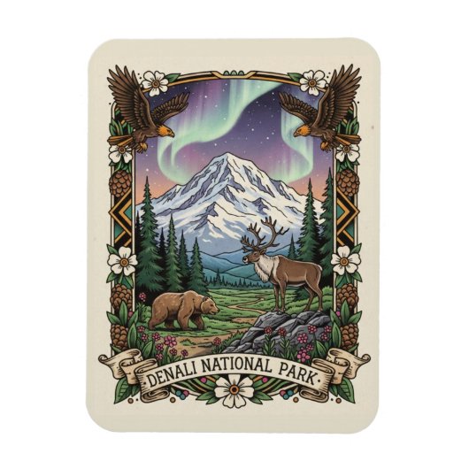 Denali-Nationalpark Alaska Magnet (Vertikal)