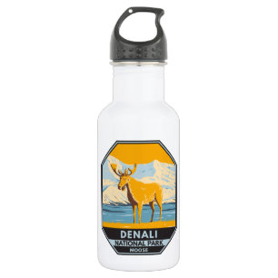 Denali Nationalpark Alaska Moose Vintag Edelstahlflasche
