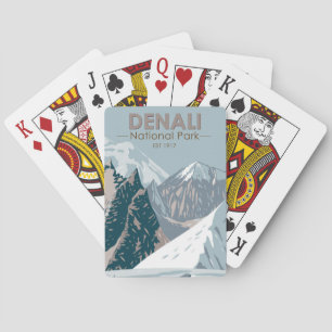 Denali-Nationalpark Alaska Mount Hunter Vintage Spielkarten