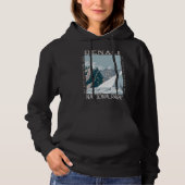 Denali Nationalpark Alaska Mount Huntington Retro Hoodie (Vorderseite)