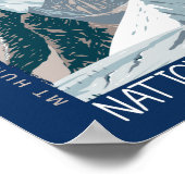 Denali Nationalpark Alaska Mount Huntington Retro Poster (Ecke)