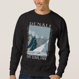Denali Nationalpark Alaska Mount Huntington Retro Sweatshirt