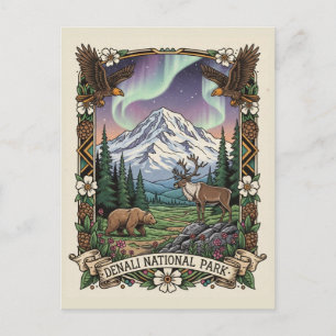 Denali-Nationalpark Alaska Postkarte