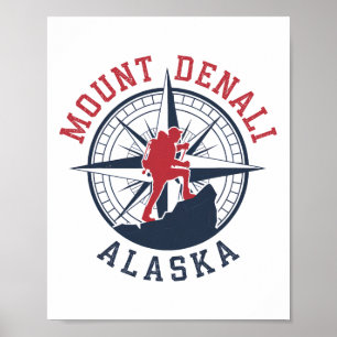 Denali-Nationalpark Alaska Wandern Camping Reisen Poster