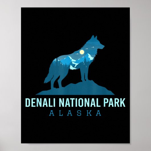 Denali-Nationalpark Alaska Wolf Berg Poster (Vorne)