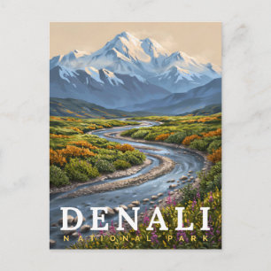 Denali-Nationalpark-Bergwilderness Postkarte