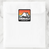 Denali Nationalpark Cool Retro Vintages Geschenk Quadratischer Aufkleber (Tasche)