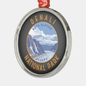 Denali Nationalpark Retro Distressed Circle Ornament Aus Metall (Links)