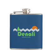 Denali Nationalpark Retro Flachmann (Vorderseite)