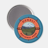 Denali Nationalpark Retro Kompass Emblem Magnet (Vorderseite/Rückseite)