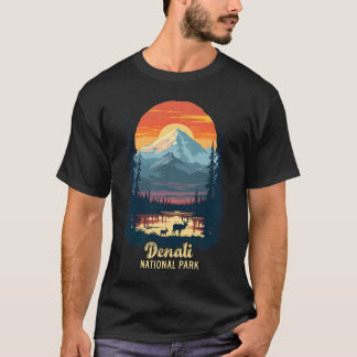 Denali Nationalpark Retro Sunset Wilderness Ar T-Shirt