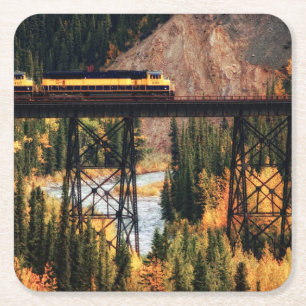 Denali Nationalpark und Konserve USA Alaska Rechteckiger Pappuntersetzer