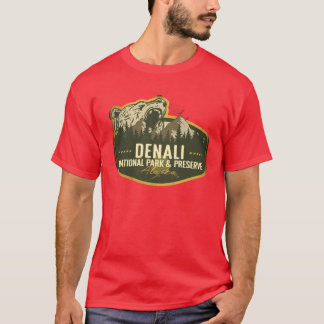 Denali Nationalpark und Preserve Alaska Retro Schl T-Shirt
