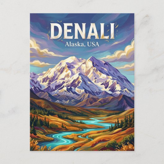 Denali-Nationalpark USA Postkarte (Vorderseite)