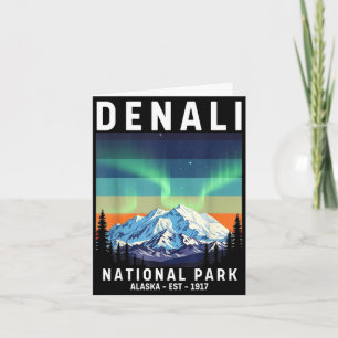 Denali-Nationalpark Vintage Alaska Denali Berg Karte