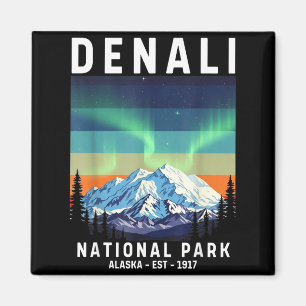Denali-Nationalpark Vintage Alaska Denali-Berg Magnet