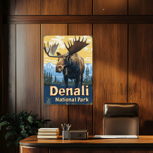 Denali-Nationalpark Vintage-Reiseposter Poster
