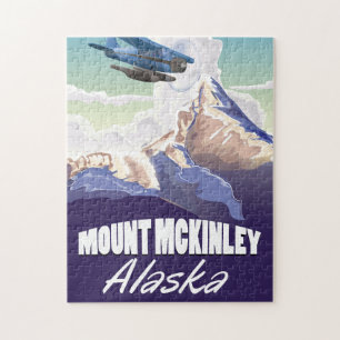 Denali Vintage-Reiseposter Puzzle