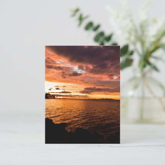 Denaru Island Sunset, Fiji Postkarte (Stehend Vorderseite)