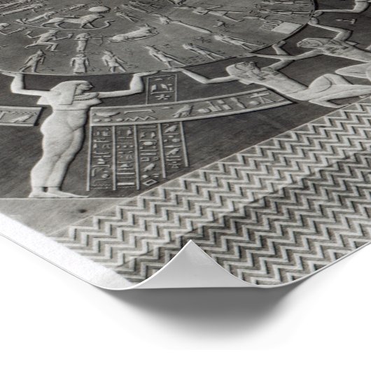 Dendera Zodiac, 1802 graviert Poster (Ecke)