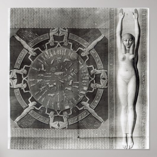 Dendera Zodiac, 1802 graviert Poster (Vorne)