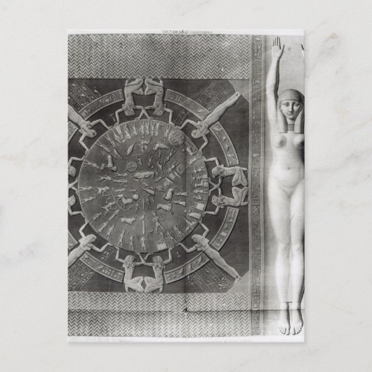 Dendera Zodiac, 1802 graviert Postkarte (Vorderseite)