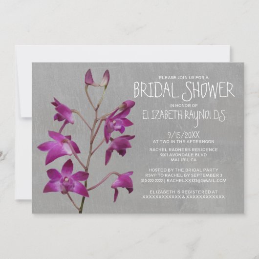 Dendrobium Orchid Bridal Dusche Einladungen (Vorderseite)
